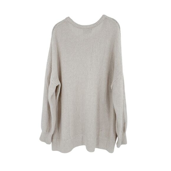 2/$30 OLD NAVY Sweater Size XL Cream Tunic Top Knit Long Sleeve Crew Neck - Picture 6 of 6